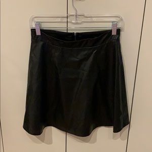 vegan leather black mini skirt